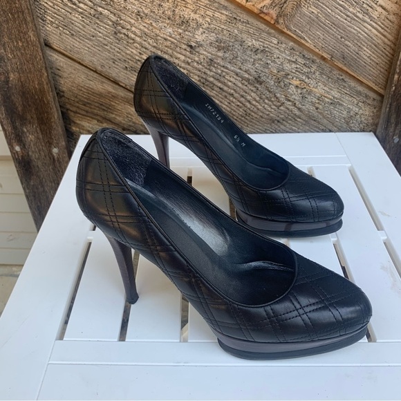 Stuart Weitzman Women’s Quilted Leather Heels Sz 6.5 Shoes Dress Stiletto Pumps - Picture 4 of 11